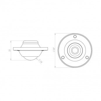 Колелце за вкопаване в отвор ф19 Мебелни колелца