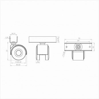 Twin wheel caster with U-plate ф40  Furniture casters