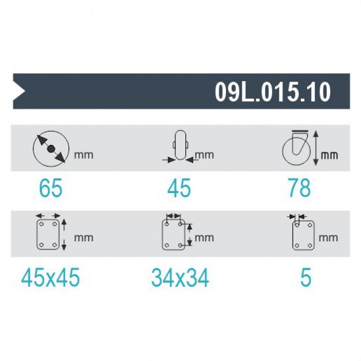 Twin wheel caster ф65 09L.015.10 - Furniture casters Twin wheel caster ф65 Furniture casters