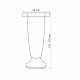 Adjustable plastic furniture leg 100-115 mm, matt chrome 12L.113.05 - Plastic base legs Adjustable plastic furniture leg 100-115 mm, matt chrome Plastic base legs
