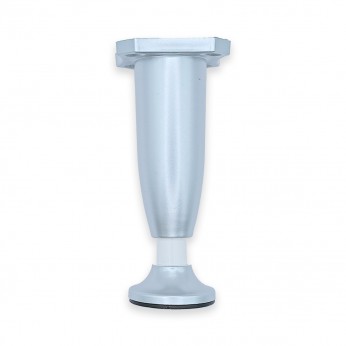 Adjustable plastic furniture leg 100-115 mm, matt chrome Plastic base legs
