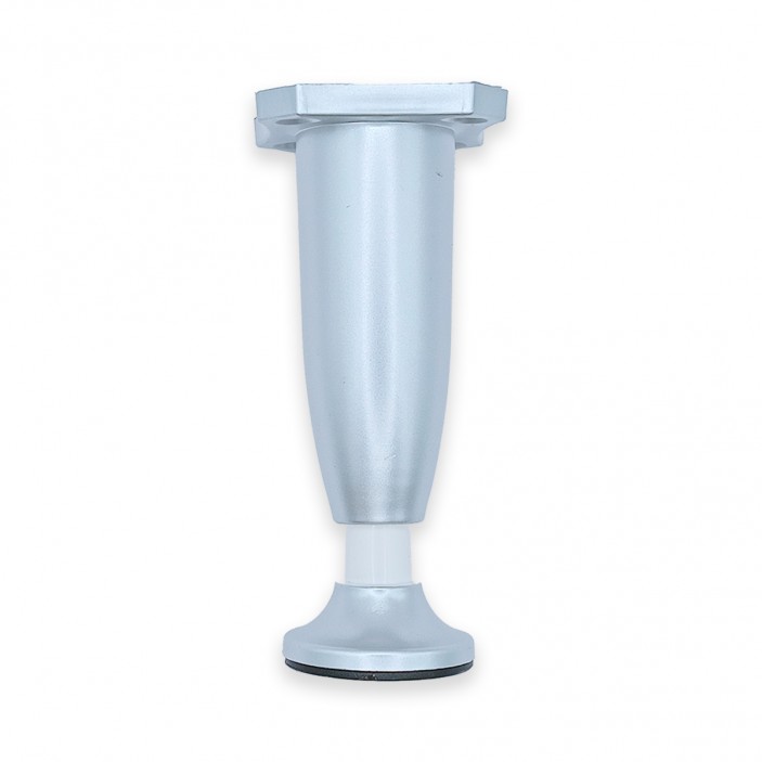 Adjustable plastic furniture leg 100-115 mm, matt chrome 12L.113.05 - Plastic base legs Adjustable plastic furniture leg 100-115 mm, matt chrome Plastic base legs