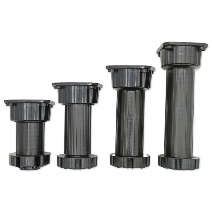 IVENTO PVC Adjustable cabinet legs black 12L.203.08-15 - Plastic base legs IVENTO PVC Adjustable cabinet legs black Plastic base legs
