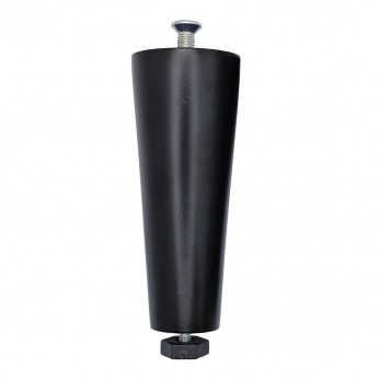 IVENTO Straight wooden leg with M8 screw, height 120 mm, black, with adjustable plastic step M6xL30 12. Plastic base legs