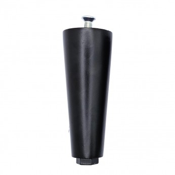 IVENTO Straight wooden leg with M8 screw, height 120 mm, black, with adjustable plastic step M6xL30 12. Plastic base legs