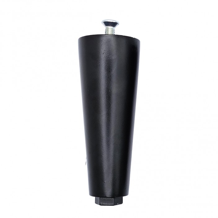 IVENTO Straight wooden leg with M8 screw, height 120 mm, black, with adjustable plastic step M6xL30 12. Plastic base legs