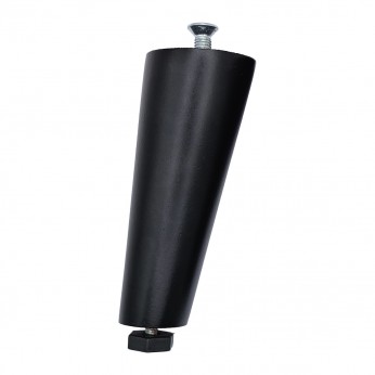 IVENTO Inclined wooden leg with M8 screw, height 120 mm, black, with adjustable plastic step M6xL30 12. Plastic base legs