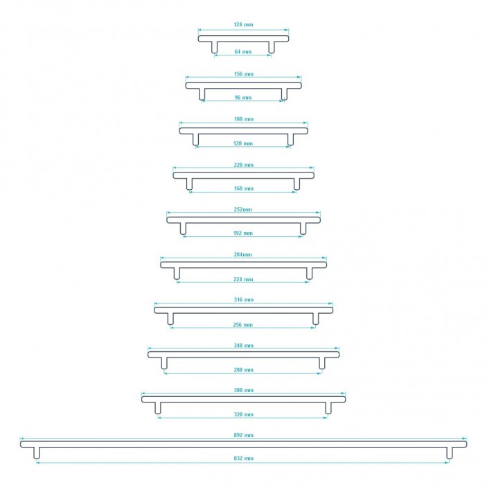 Metal lux handle 012 13.012.096-320.08 - Furniture handles Metal lux handle 012 Furniture handles