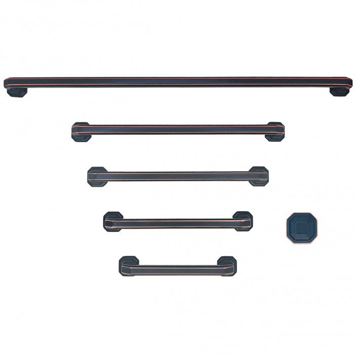 IVENTO Furniture handle Model 042 - Matte Black with Copper Edge 13.L.042.17 - 13. Furniture handles IVENTO Furniture handle Model 042 - Matte Black with Copper Edge 13. Furniture handles