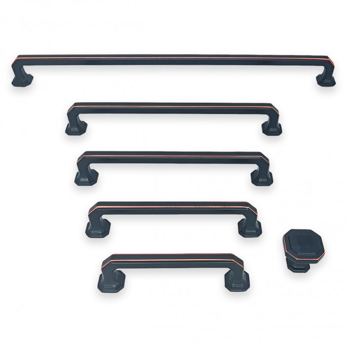 IVENTO Furniture handle Model 042 - Matte Black with Copper Edge 13.L.042.17 - 13. Furniture handles IVENTO Furniture handle Model 042 - Matte Black with Copper Edge 13. Furniture handles