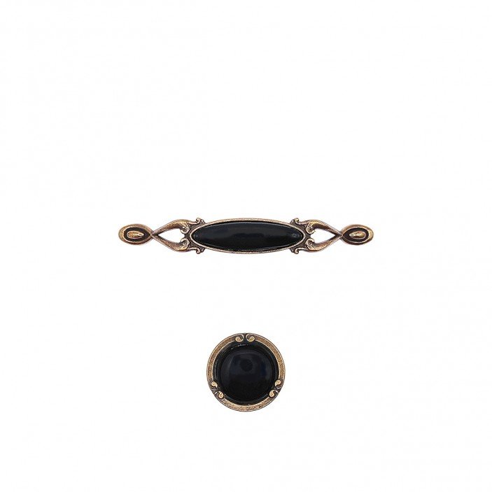 Ceramic handle 2001A, Antique gold with black 13. Furniture handles