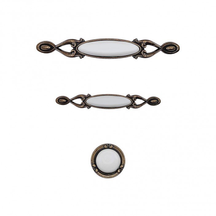 Ceramic handle 2002 A, Antique gold with white 13. Furniture handles