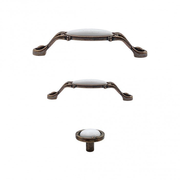Ceramic handle 2002 A, Antique gold with white 13. Furniture handles