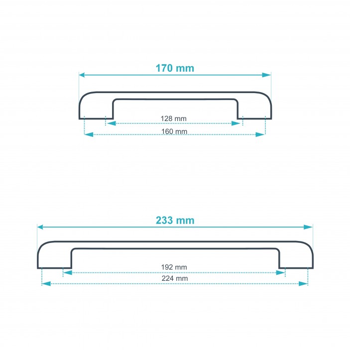 Metal lux handle 3215 B black Furniture handles