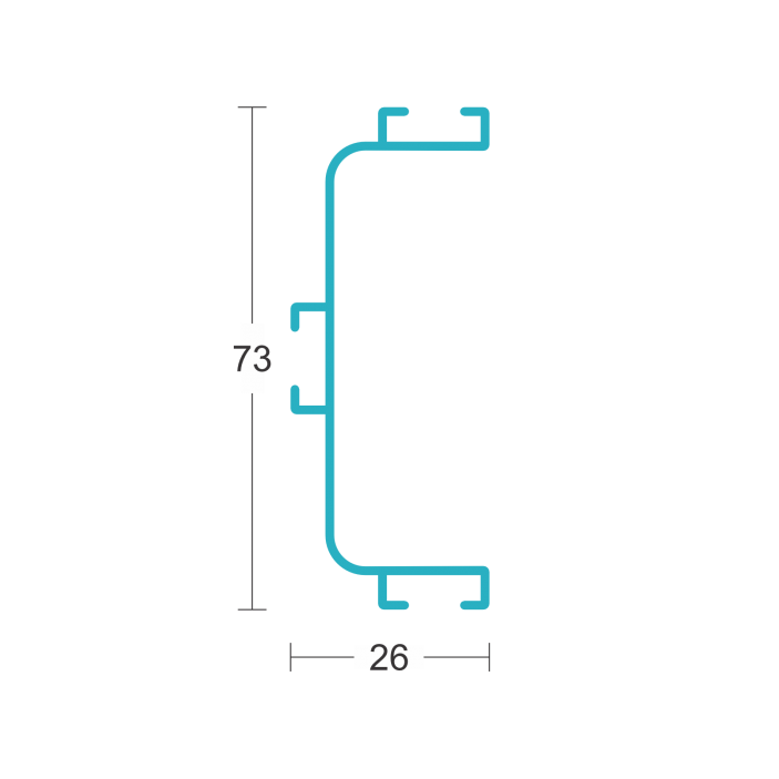 U profile for doors without handles 5450 Furniture handles