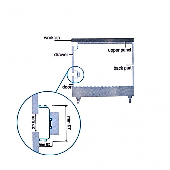 U profile for doors without handles 5450 Furniture handles