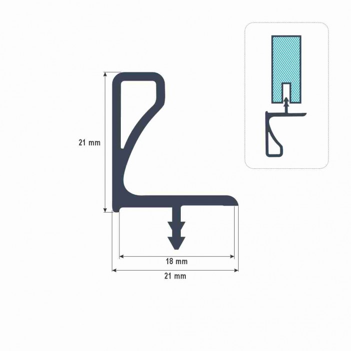 Handleless door profile with nut 5458 Furniture handles