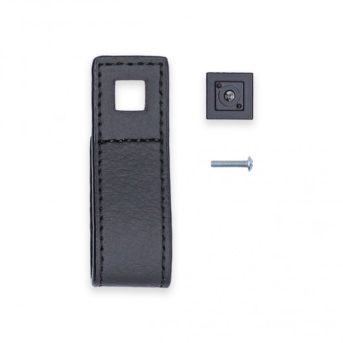 Кожена черна мебелна дръжка за шкафове, чекмеджета и гардероби – черно мат 13.6954.16 - 13. Furniture handles Кожена черна мебелна дръжка за шкафове, чекмеджета и гардероби – черно мат 13. Furniture handles