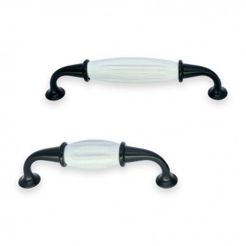 Furniture handles made of metal and porcelain. Model 803 – Matte black and white 13. Furniture handles