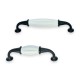 Furniture handles made of metal and porcelain. Model 803 – Matte black and white 13.803.096-128.16 - 13. Furniture handles Furniture handles made of metal and porcelain. Model 803 – Matte black and white 13. Furniture handles