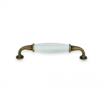 Furniture handles made of metal and porcelain. Model 803 – Antique gold and white 13. Furniture handles