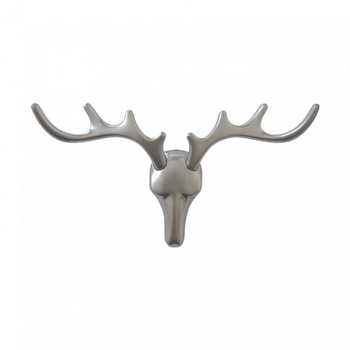 IVENTO K Стенна закачалка със стилизирана глава на елен – елегантен и модерен акцент 930330, мат елоксал 14L.005.05 - 14. Мебелни закачалки IVENTO K Стенна закачалка със стилизирана глава на елен – елегантен и модерен акцент 930330, мат елоксал 14. Мебелни закачалки