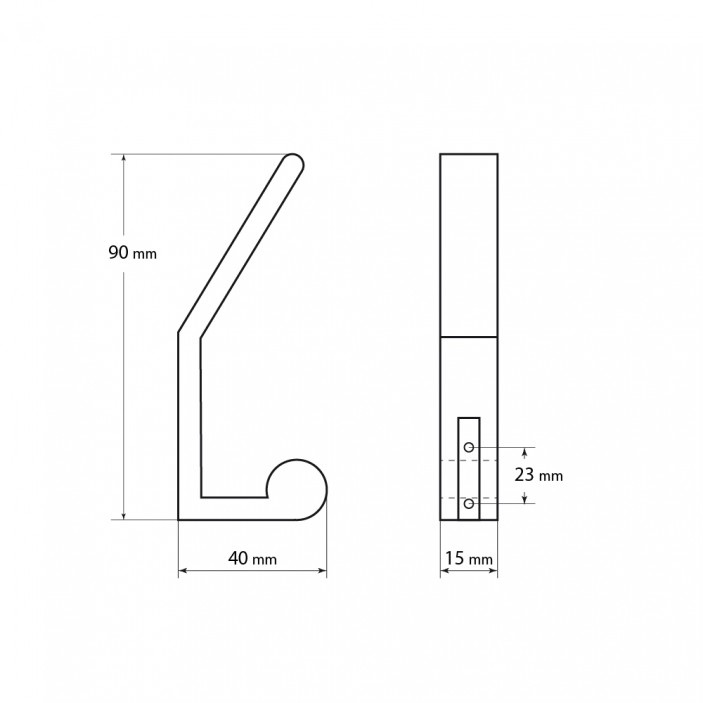 IVENTO Modern metal hanger 930320, black matt 14. Furniture hooks