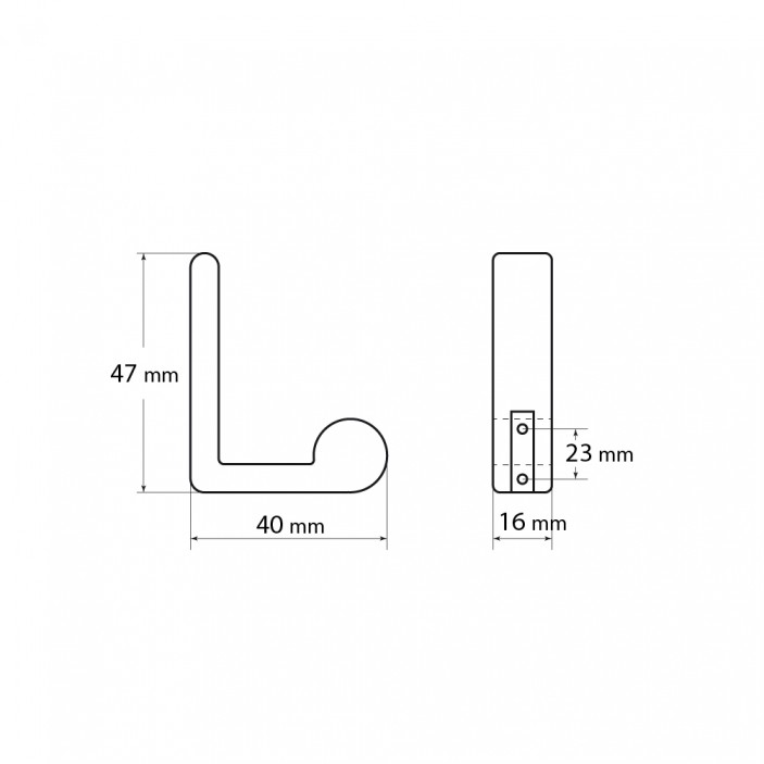 IVENTO K Metal wall hanger 93032, black matt 14L.007.16 - 14. Furniture hooks IVENTO K Metal wall hanger 93032, black matt 14. Furniture hooks