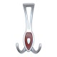 Metal coat hanger for hallway 150, matte chrome + mahogany 14. Furniture hooks