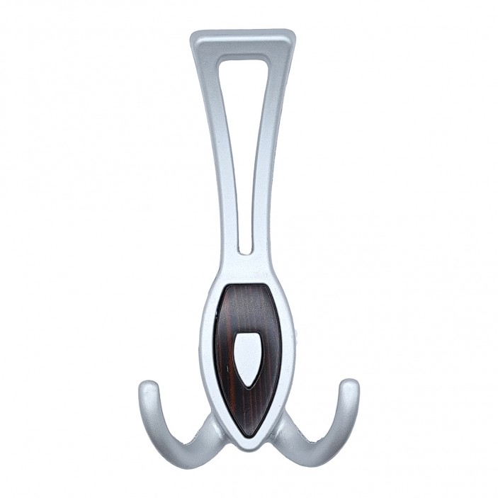 Metal coat hanger for hallway 150, matte chrome + wenge 14. Furniture hooks