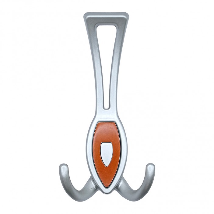 Metal coat hanger for hallway 150, matte chrome + cherry 14L.150.05.88 - 14. Furniture hooks Metal coat hanger for hallway 150, matte chrome + cherry 14. Furniture hooks