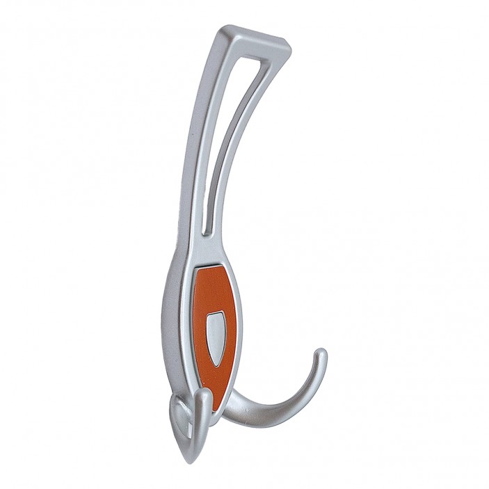 Metal coat hanger for hallway 150, matte chrome + cherry 14L.150.05.88 - 14. Furniture hooks Metal coat hanger for hallway 150, matte chrome + cherry 14. Furniture hooks