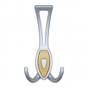 Metal coat hanger for hallway 150, matte chrome + beech 14. Furniture hooks