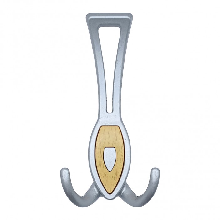Metal coat hanger for hallway 150, matte chrome + beech 14L.150.05.89 - 14. Furniture hooks Metal coat hanger for hallway 150, matte chrome + beech 14. Furniture hooks