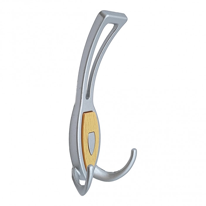 Metal coat hanger for hallway 150, matte chrome + beech 14L.150.05.89 - 14. Furniture hooks Metal coat hanger for hallway 150, matte chrome + beech 14. Furniture hooks