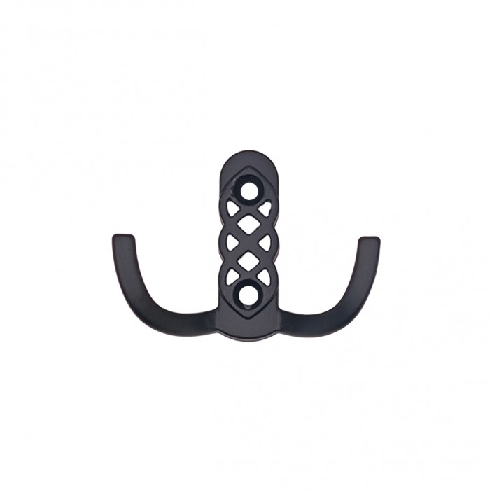 Small luxury furniture hanger for hallway and corridor with braid - 5220 - black 14. Furniture hooks