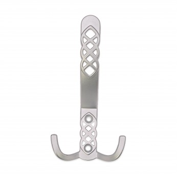 Луксозна мебелна закачалка за антре и коридор с плетеница - 5215 - мат хром 14. Мебелни закачалки