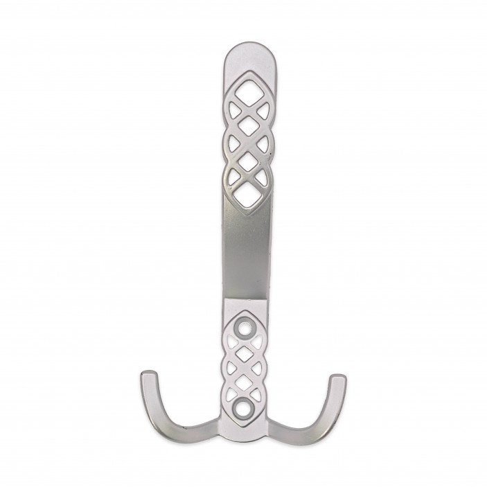 Луксозна мебелна закачалка за антре и коридор с плетеница - 5215 - мат хром 14. Мебелни закачалки