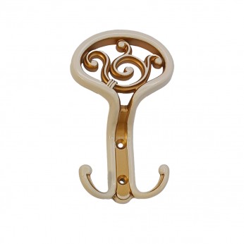 Класическа мебелна закачалка в античено злато патина – декоративна двойна закачалка за антрета и гардероби - WAP801 14. Мебелни закачалки