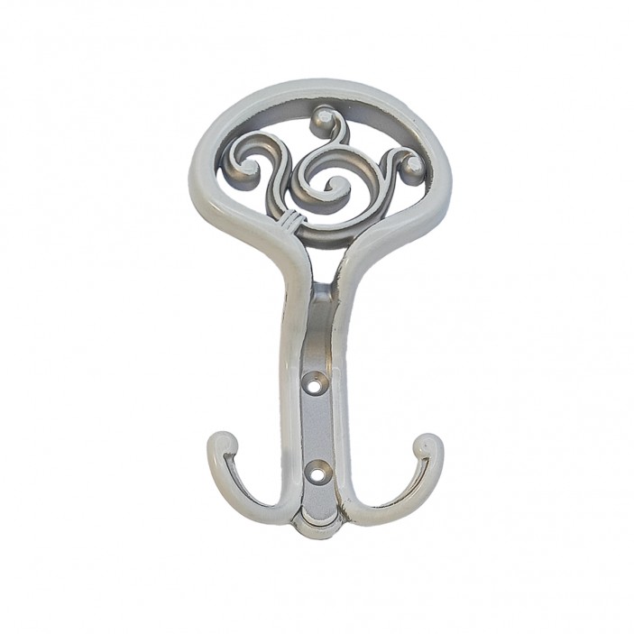 Класическа мебелна закачалка в античено сребро патина – декоративна двойна закачалка за антрета и гардероби - WAP801 14L.WAP801.23 - 14. Мебелни закачалки Класическа мебелна закачалка в античено сребро патина – декоративна двойна закачалка за антрета и гардероби - WAP801 14. Мебелни закачалки