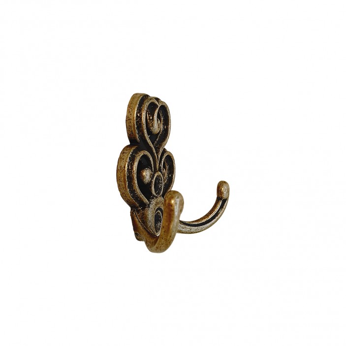 Classic small furniture hanger in antique gold - decorative double hanger for hallways and wardrobes - WAP802 14. Furniture hooks
