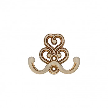 Класическа малка мебелна закачалка в античено злато с патина  – декоративна двойна закачалка за антрета и гардероби - WAP802 14. Мебелни закачалки