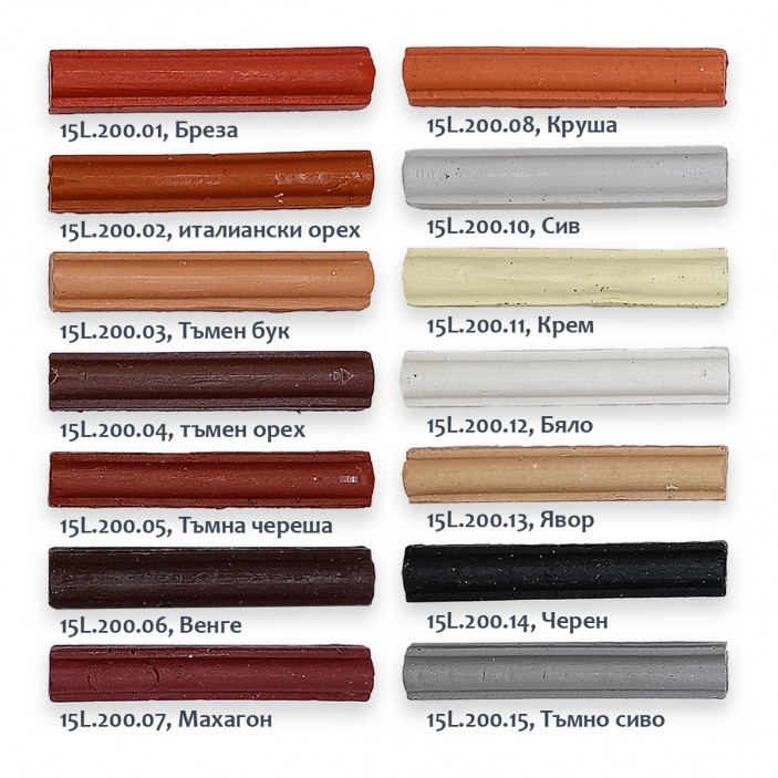 Wax stick crayons Adhesives and wood coatings