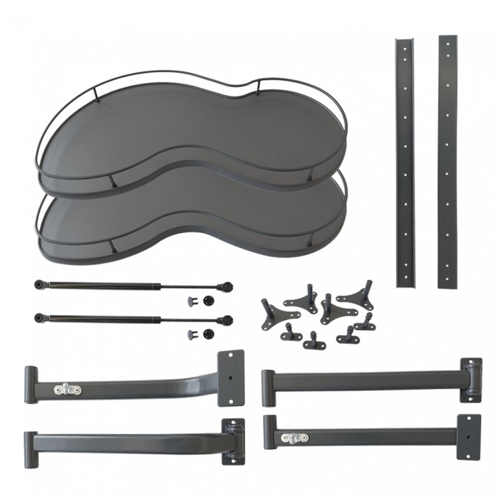 Blind corner cabinet mechanism 450mm, anthracite Kitchen cabinet mechanisms and racks