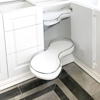 Built-in mechanism for blind corner type kidney, left or right for door with a minimum size of 450mm, white 18L.103.45L/45R - 18. Kitchen cabinet mechanisms and racks Built-in mechanism for blind corner type kidney, left or right for door with a minimum size of 450mm, white 18. Kitchen cabinet mechanisms and racks