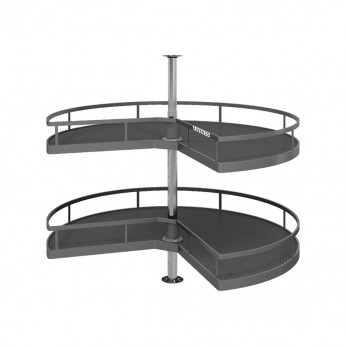 IVENTO Mechanism for installation in a blind corner, for a door with a size of 450 mm. Rectangular basket for the blind space of a kitchen cabinet. Universal installation - for left and right doors. Anthracite color 18. Kitchen cabinet mechanisms and rack