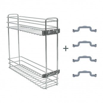 IVENTO DK – Кухненска Бутилиера за Шкаф, Дълбочина 400 мм, За Врати 15/20/25 см, Подвижна Планка 18. Кухненски механизми за вграждане