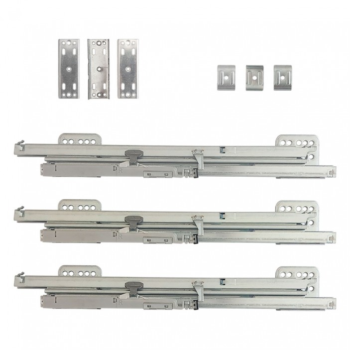 Built-in mechanism with 5 baskets for hidden guide with partial opening Kitchen cabinet mechanisms and racks