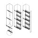 Built-in mechanism with 5 baskets for hidden guide with partial opening Kitchen cabinet mechanisms and racks