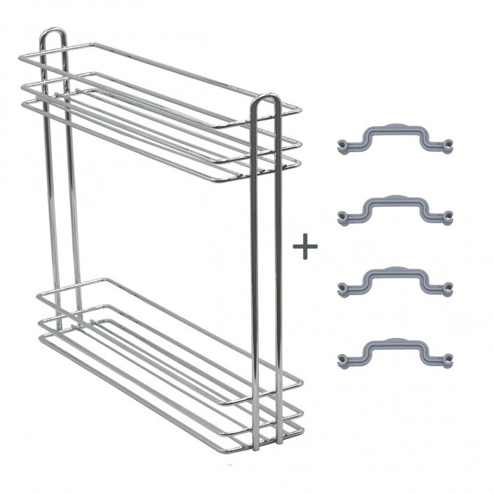 Механизъм за бутилки и препарати за шкаф 150, L 500mm. За скрит водач и с частично изтегляне, цвят хром 18. Кухненски механизми за вграждане